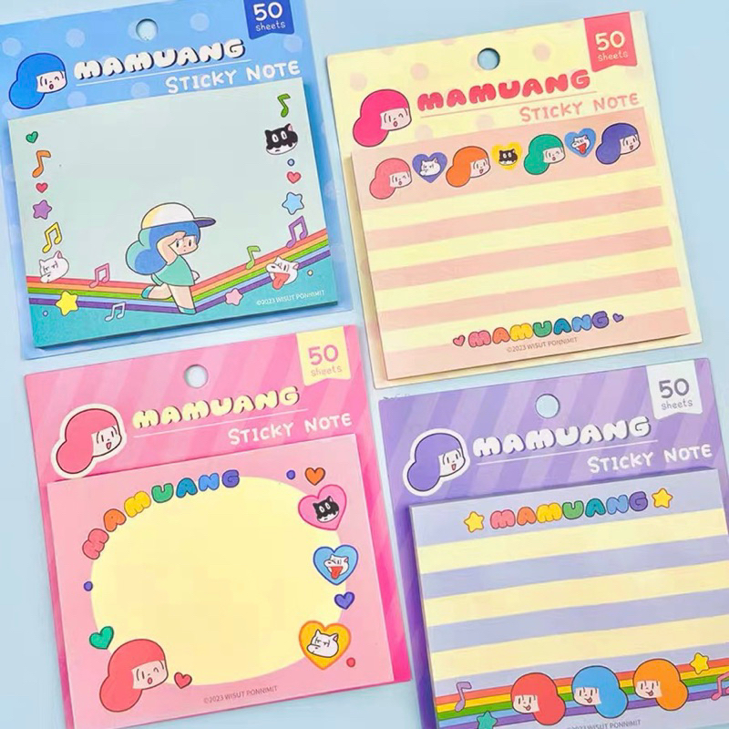 ( ไลฟ์ทุกวัน ลด 50% ) โพสอิท น้องมะม่วง / กระดาษโน้ต MAMUANG STICKY NOTE ลิขสิทธิ์แท้ 100%