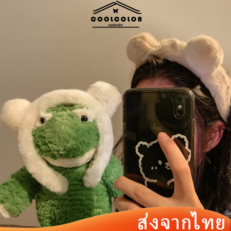 ในไทย💖ที่คาดผมขนปุยหมีน้อยปุยน่ารักๆแฟชั่นอ่อนนุ่มคุณภาพสูงสําหรับผู้หญิง.COD