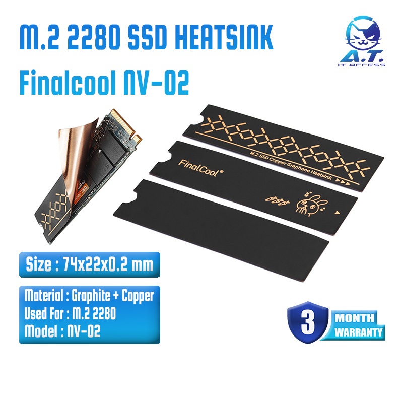 Finalcool M.2 2280 Heatsink NV02 ฮีทซิงค์ M2 สำหรับโน็ตบุ๊ค / PC