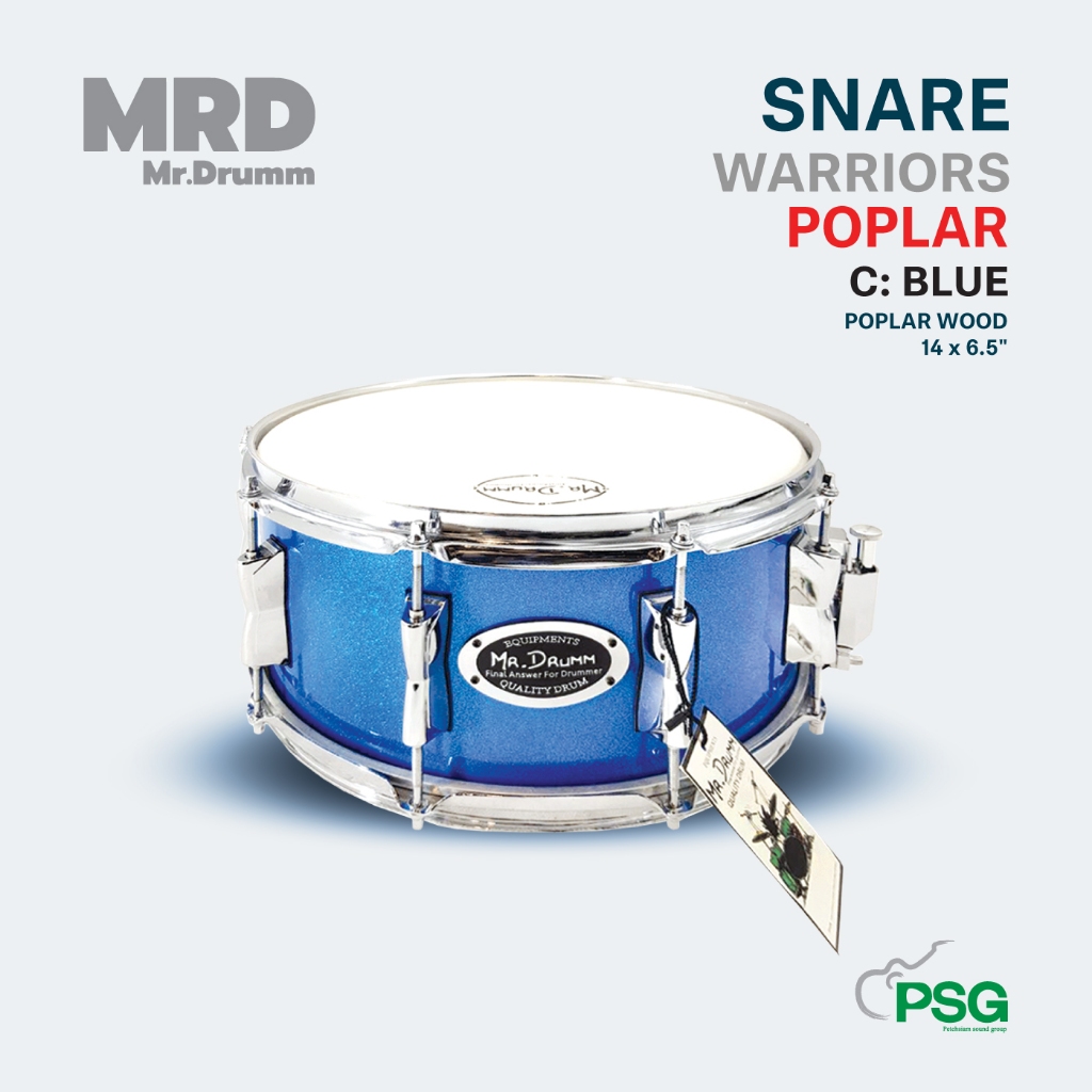 MR.DRUMM SNARE 14” รุ่น WARRIORS POPLAR -Blue
