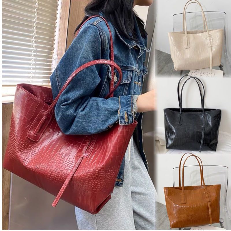 i happy shop2: กระเป๋าใบใหญ่สำหรับผู้หญิงสะพายข้างได้ถือได้หนัง pu