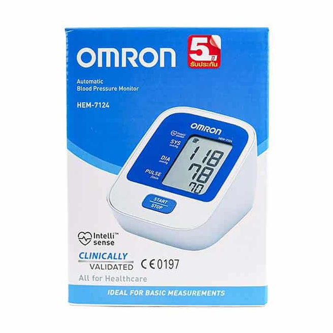 *OMRON รุ่น HEM-7124 เครื่องวัดความดันโลหิตอัตโนมัติ Omron Automatic Blood Pressure Monitor HEM-7124