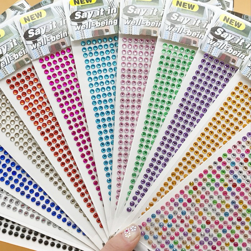พร้อมส่งจากไทย สติกเกอร์เพชร DIY ตกแต่งของ ตกแต่งเล็บ มีกาวในตัว
