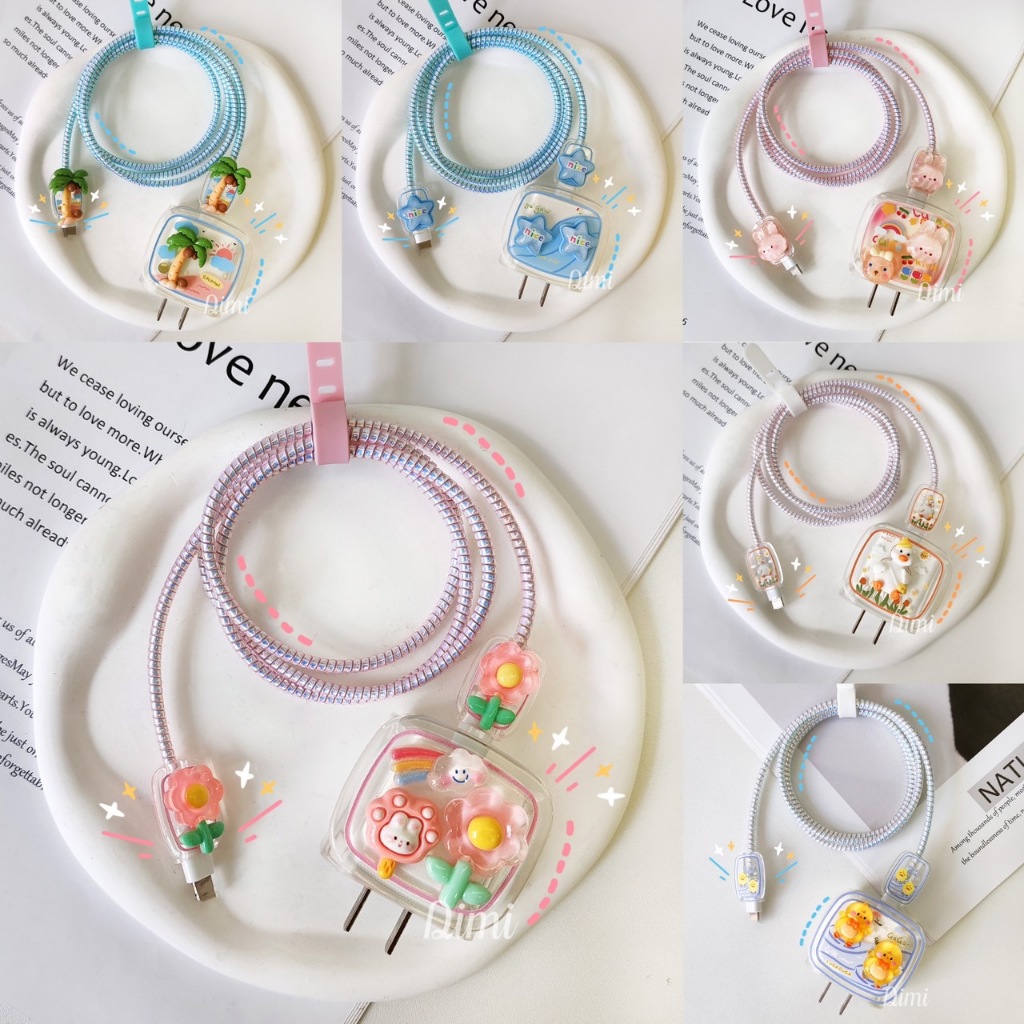 พร้อมส่ง เคสหัวชาร์จ สำหรับ อะเเดปเตอร์ ไอโฟน 18w/20w พันสายชาร์จ ถนอมสาย ป้องกันสายชาร์จ 35W