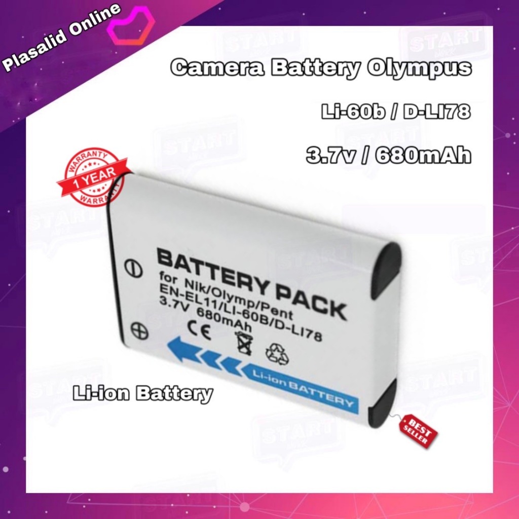 แบตกล้อง Camera Battery Olympus Li-60b / D-LI78 For FE-370,X-880,C-575 (3.7v/680mAh) Li-ion Battery 