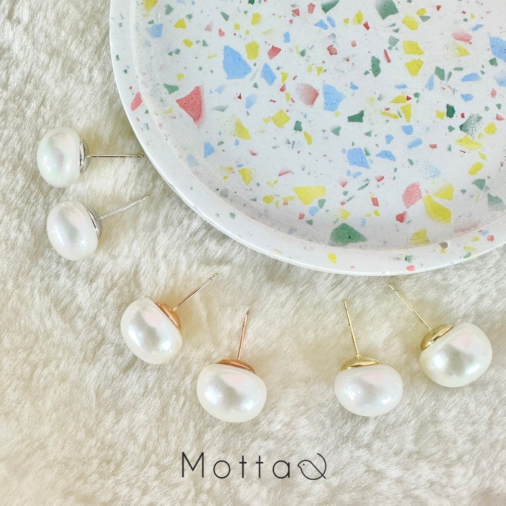 MOTTA ต่างหูไข่มุก สวยหรู ไม่แพ้ ไม่คัน รับประกัน ยินดีคืนเงิน