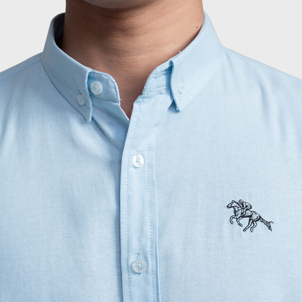 GALLOP : OXFORD CASUAL SHIRT เสื้อเชิ๊ตแขนยาว ผ้า OXFORD รุ่น GW9032 สี Sky Blue - ฟ้า / ราคาปกติ 2,190.- - รูปที่ 3