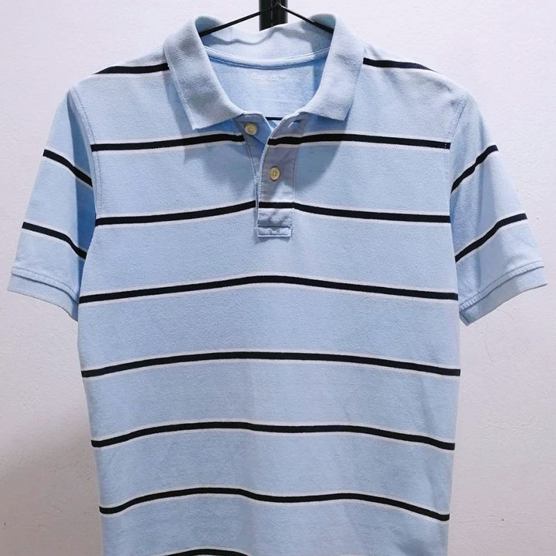 เสื้อคอปก Gap สีฟ้าลายทาง เนื้อนุ่ม ของแท้