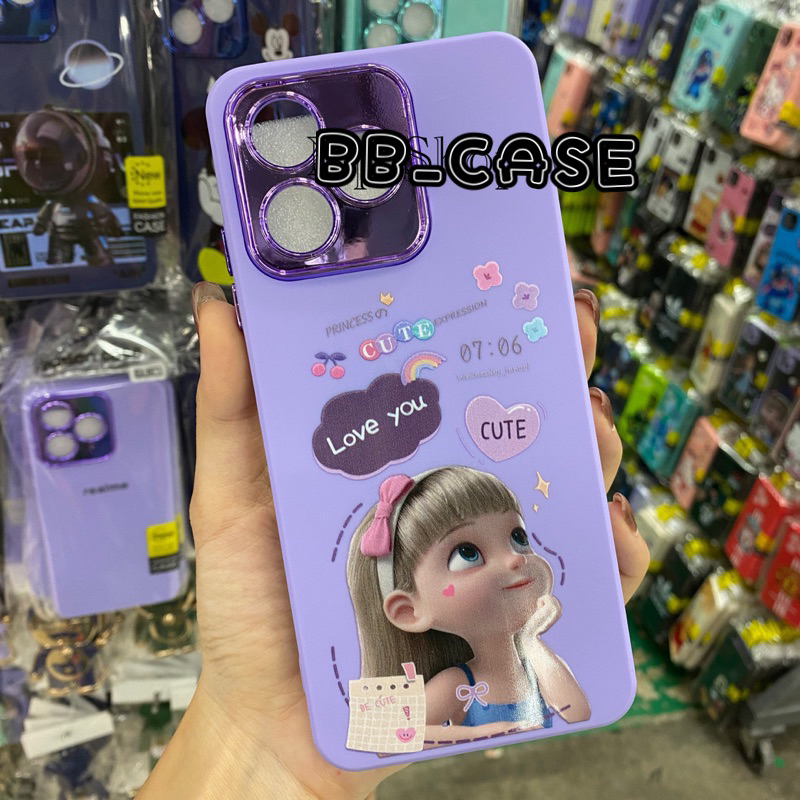 เคสกำมะหยี่การ์ตูนโครเมี่ยมกล้อง รุ่น Realme Note50/C53/C51/C55 ตรงรุ่น (มี12ลาย) กำมะหยี่การ์ตูน สินค้าพร้อมส่ง