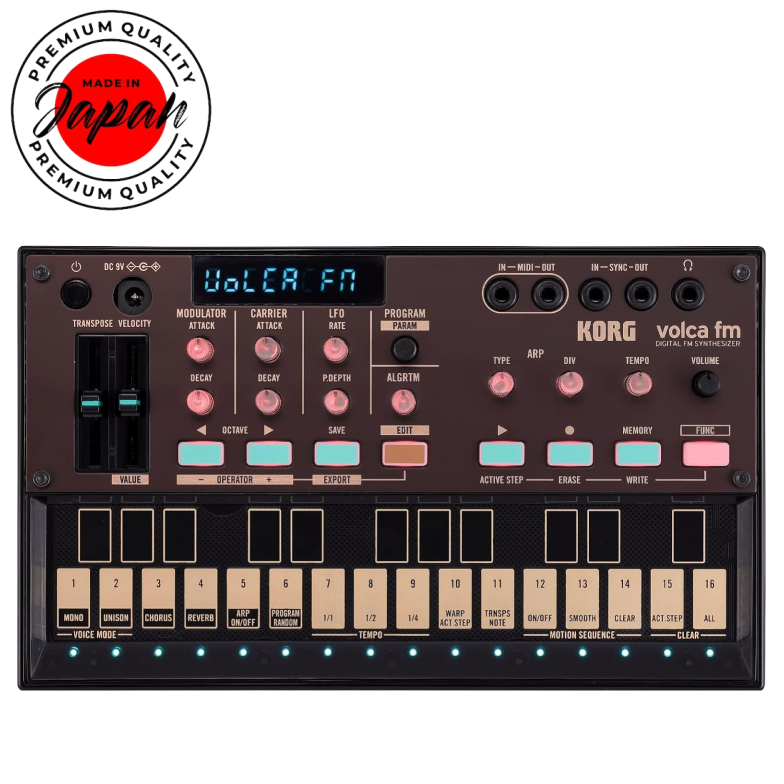 KORG volca fm2 FM synthesizer 6 voices chorus reverb battery powered built-in speaker headphone usab