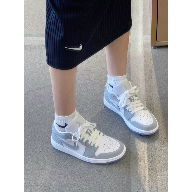 Nike Air Jordan 1 Low wolf gery dior สีเทา ของแท้ 100 % รองเท้าผ้าใบ