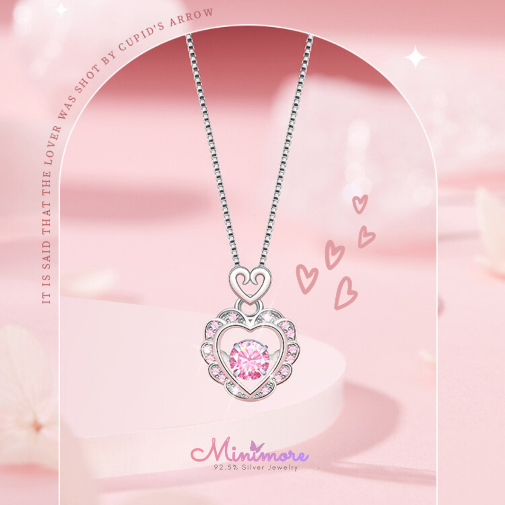 [NL126]🌟สร้อยคอเงินแท้ 92.5%🌟Lovin' Heart จี้หัวใจขยับได้ มีใบรับประกัน/กล่องจิวเวอรี่