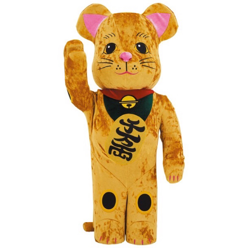 BEARBRICK Lucky Cat Gold Kigurumi Version 1000%