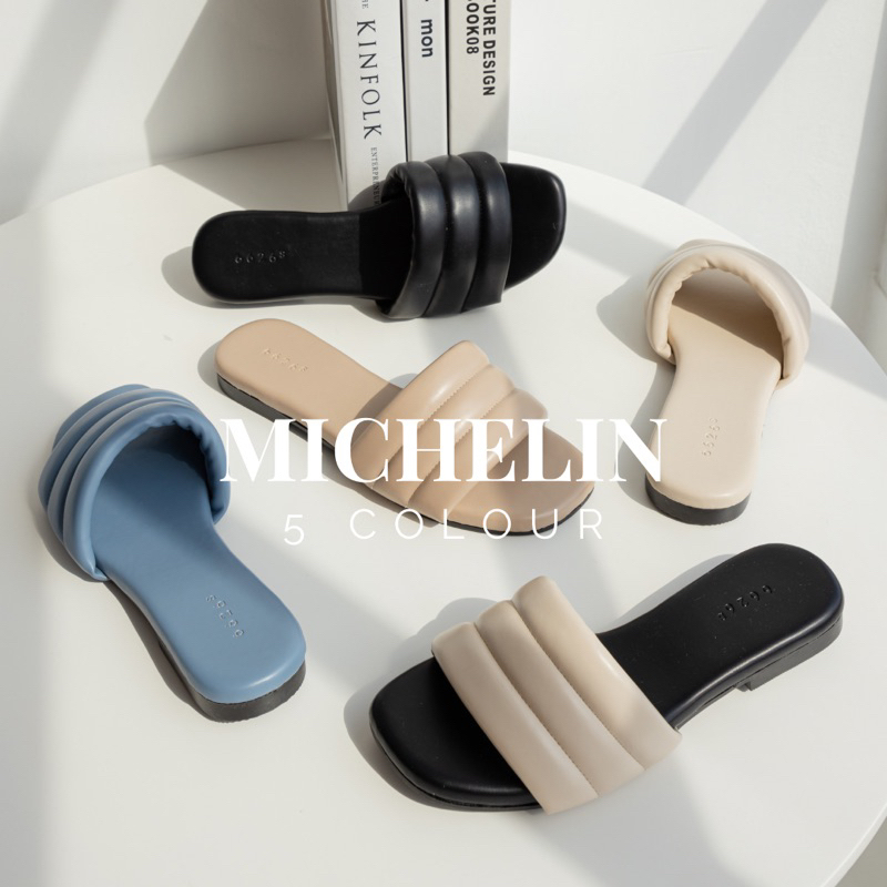 มิชลิ๊น หน้าป่องนิ่มกว่าเดิม รองเท้าแตะ ผู้หญิง นิ่ม สไตล์เกาหลี มินิมอล