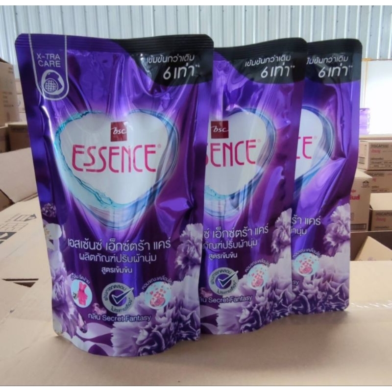 ปรับผ้าessence xtra careปรับผ้านุ่มสูตรเข้มข้น6เท่าขนาด550ml x3ถุง กลิ่นSecret Fantasy