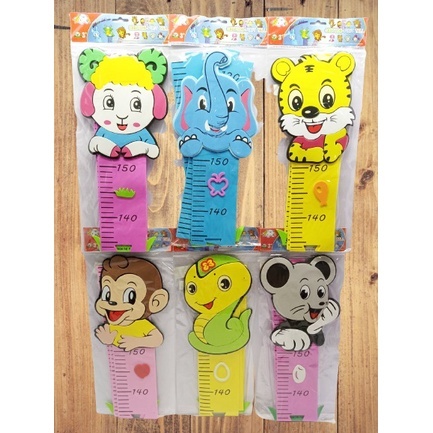 ที่วัดส่วนสูงเด็ก แบบติดผนัง คละแบบน่ารัก (สูงสุด 150 ซม.)