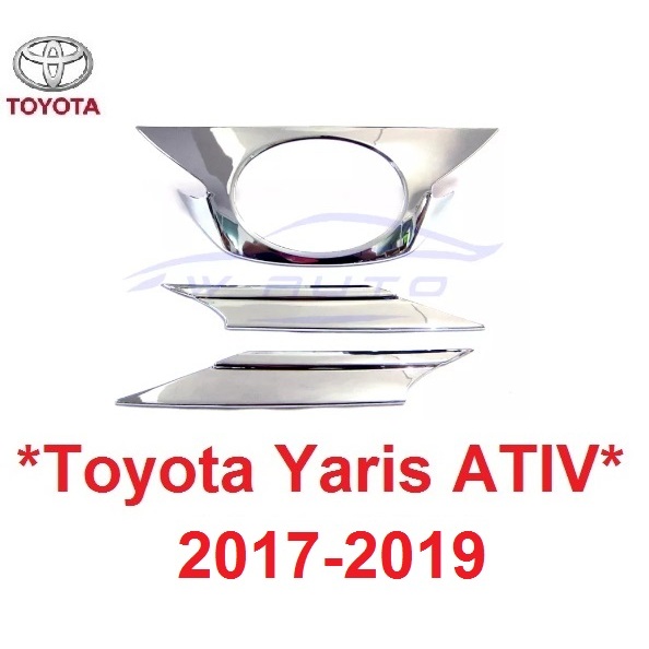 ครอบโลโก้หน้า Toyota yaris ATIV 2017 - 2019 2020 ครอบ โลโก้หน้ารถ โตโยต้า ยาริส เอทีฟ คิ้วครอบโลโก้หน้า คิ้วหน้ากระจัง