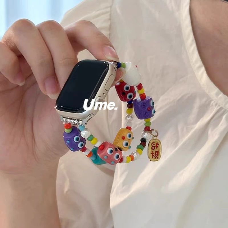 สายลูกปัดนาฬิกา watch ultra 11 10 9 8 7 6 5 4 3 สายนาฬิกา smart watch 42/46/44/45/49mm สายสําหรับแอปเปิ้ลวอช