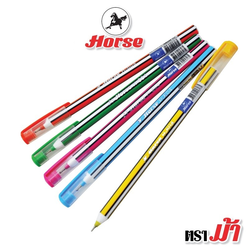 HORSEตราม้า ปากกาลูกลื่น 0.7มม.H-604 หมึกน้ำเงิน จำนวน 1 ด้าม/คละสี