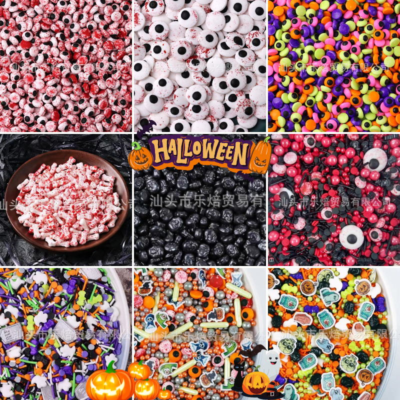 เม็ดน้ำตาลตกแต่งเค้ก ฮาโลวีน Halloween(แบ่งขาย 25,50 กรัม) // 🛒สินค้าพร้อมส่งนะคะ🛒