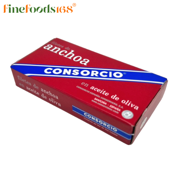 คอนซอร์ซิโอ ปลาแอนโชวี่ในน้ำมันมะกอก 45 กรัม Consorcio Anchovies in Olive Oil 45 g.