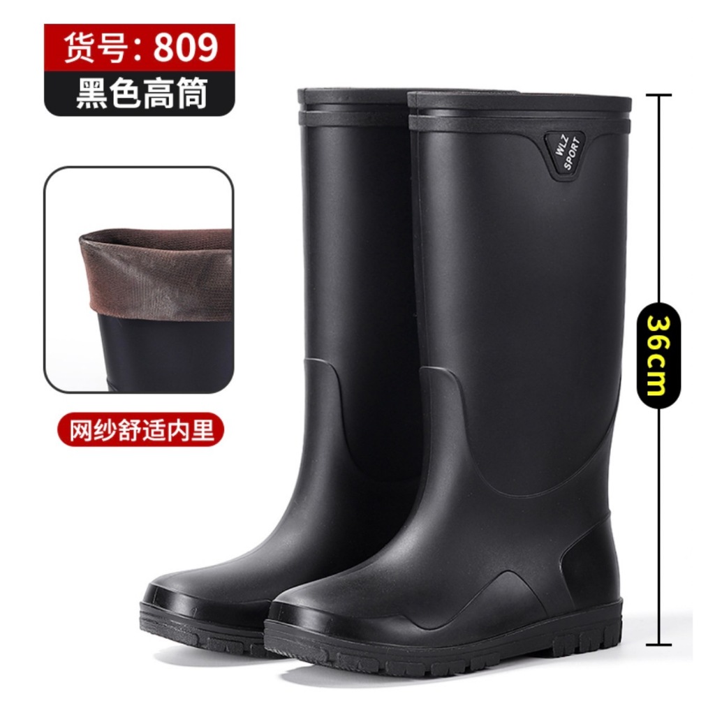 รองเท้าบู้ทสูง ใส่ได้ทั้งชายเเละหญิง กันน้ำ มีซับใน มีกันลื่น รหัส809
