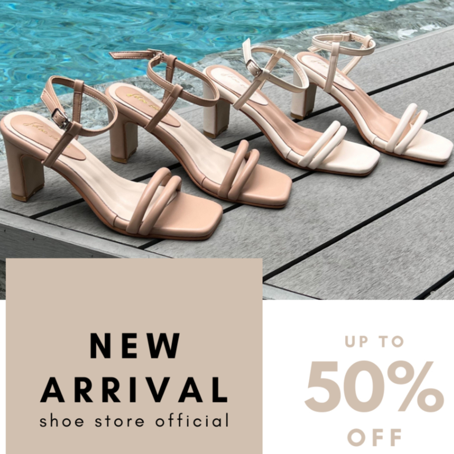 Shoe Store รุ่นรัดข้อคาด 2 เส้น SH010 รองเท้าส้นสูง 2 นิ้วไซส์ 34-40
