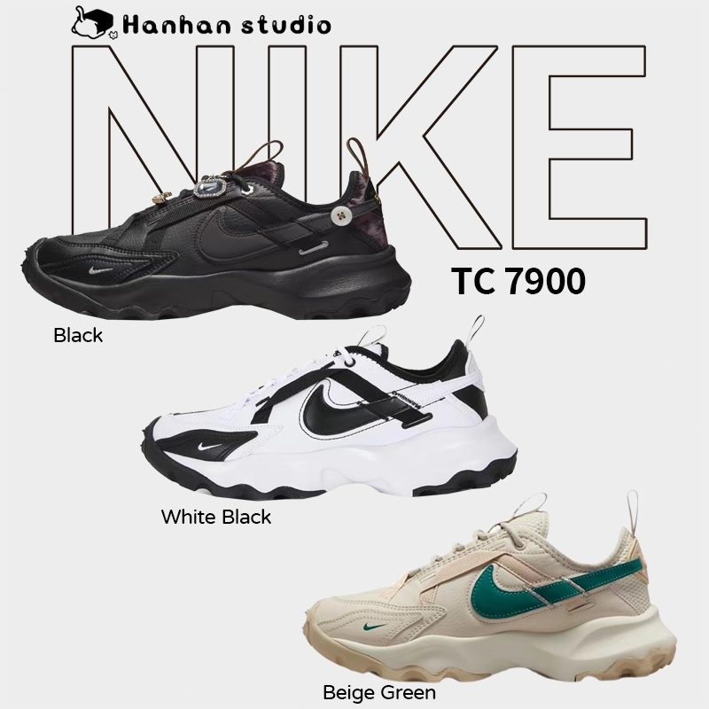 sneakers nike tc 7900 black white black beige green