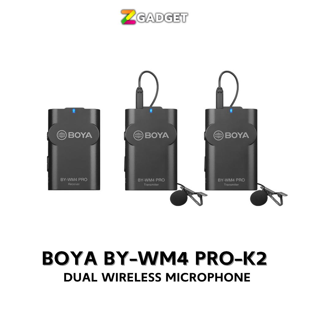BOYA by-wm4 pro-k2 dual wireless microphone ไมค์ไร้สาย ไมค์คู่ ไมค์สำหรับกล้องและมือถือ
