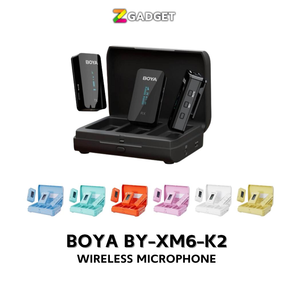 Boya BY-XM6 K2 Wireless Lavalier Microphone ไมค์ไร้สาย มือถือ กล้อง มีกล่องชาร์จไฟ ไมค์ไลฟ์สด vlog