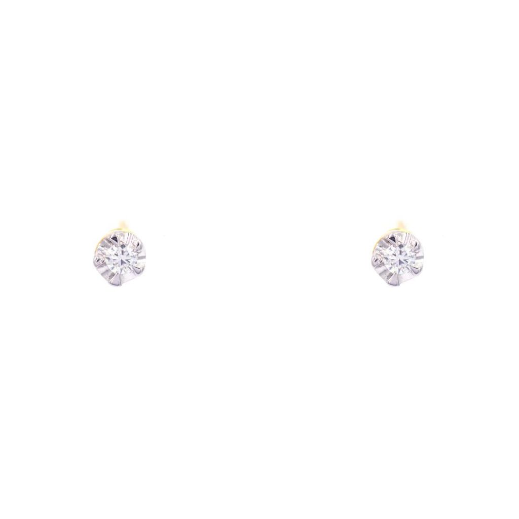 Happy Jewelry ต่างหูเพชรเม็ดเดี่ยว เตยหัวใจ ต่างหูทองเพชรแท้ ทองแท้ 37.5% (9K) ER294