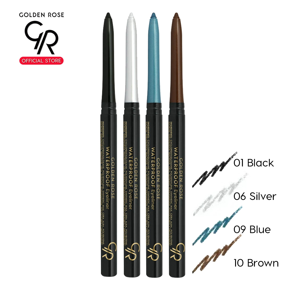 (โค้ดAY9L44 ลด45 ขั้นต่ำ300) GR โกลเด้น โรส อายไลน์เนอร์ เขียนขอบตา เนื้อเจล กันน้ำ Golden Rose Waterproof Eyeliner 0.2g