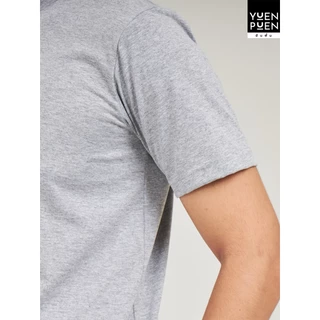 YuenPuen เสื้อยืดคอกลม สีเทาเข้ม ยืนพื้น ไม่ยืด ไม่ย้วย ไม่ต้องรีด สีพื้น เนื้อผ้านุ่มใส่สบาย