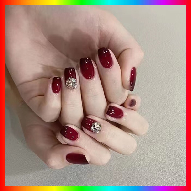 🇹🇭จัดส่งวันนี้ผลิตภัณฑ์ใหม่ ทำเล็บ แฟลชเจาะ เล็บปลอมสำเร็จรูป เล็บปลอมยาว กันน้ำ หลากหลายสไตล์ [DD20