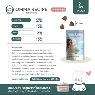 อาหารสุนัข OMMA RECIPE สูตร Insect Nutrition จากโปรตีนแมลง