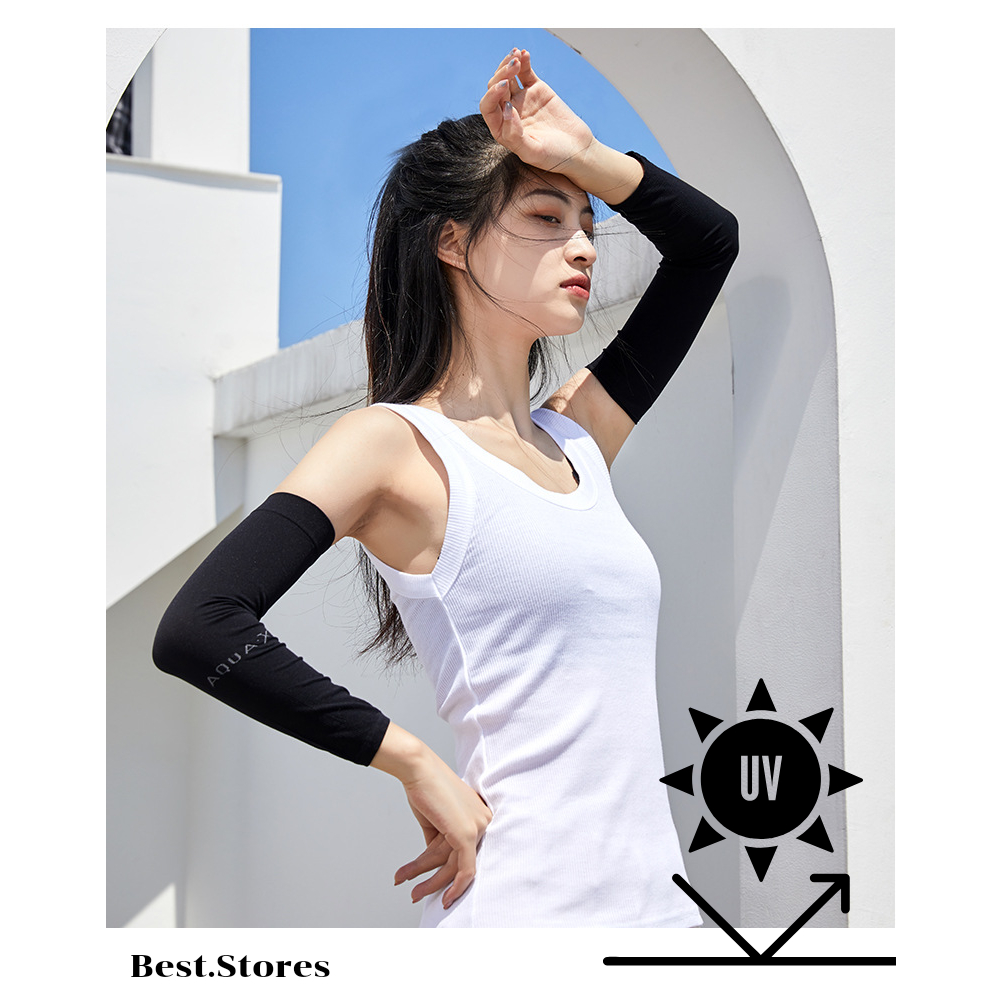 ปลอกแขนกันแดด กันแสง UV เนื้อผ้าบางเบา แบบบาง และ แบบหนา  Let's Slim & Aqua X 1 คู่ พร้อมส่ง