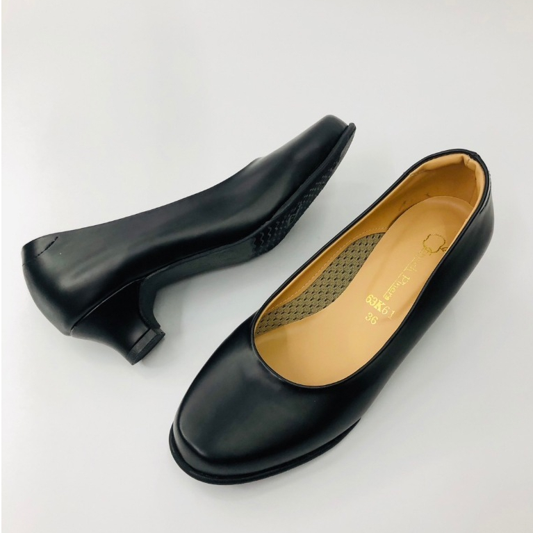 รองเท้าคัทชู รุ่น 63K61 รองเท้าคัทชูนักศึกษา หัวมน สูง 1.5 นิ้ว ซับฟองน้ำ ด้านข้าง เบอร์ 36-41