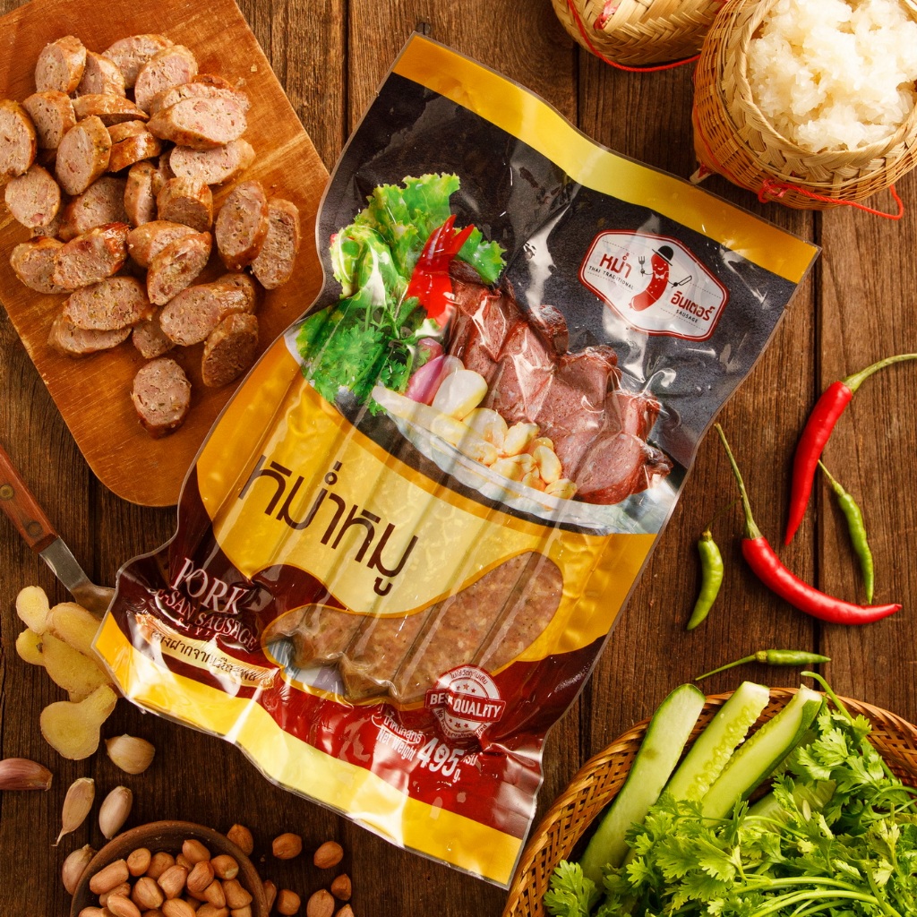 หม่ำหมู แพ็คใหญ่ ไร้มัน เกรดพรีเมี่ยม หมูล้วน ปลอดสาร หอมเครื่องเทศ ตรา หม่ำอินเตอร์ แพ็ค 6 ชิ้น