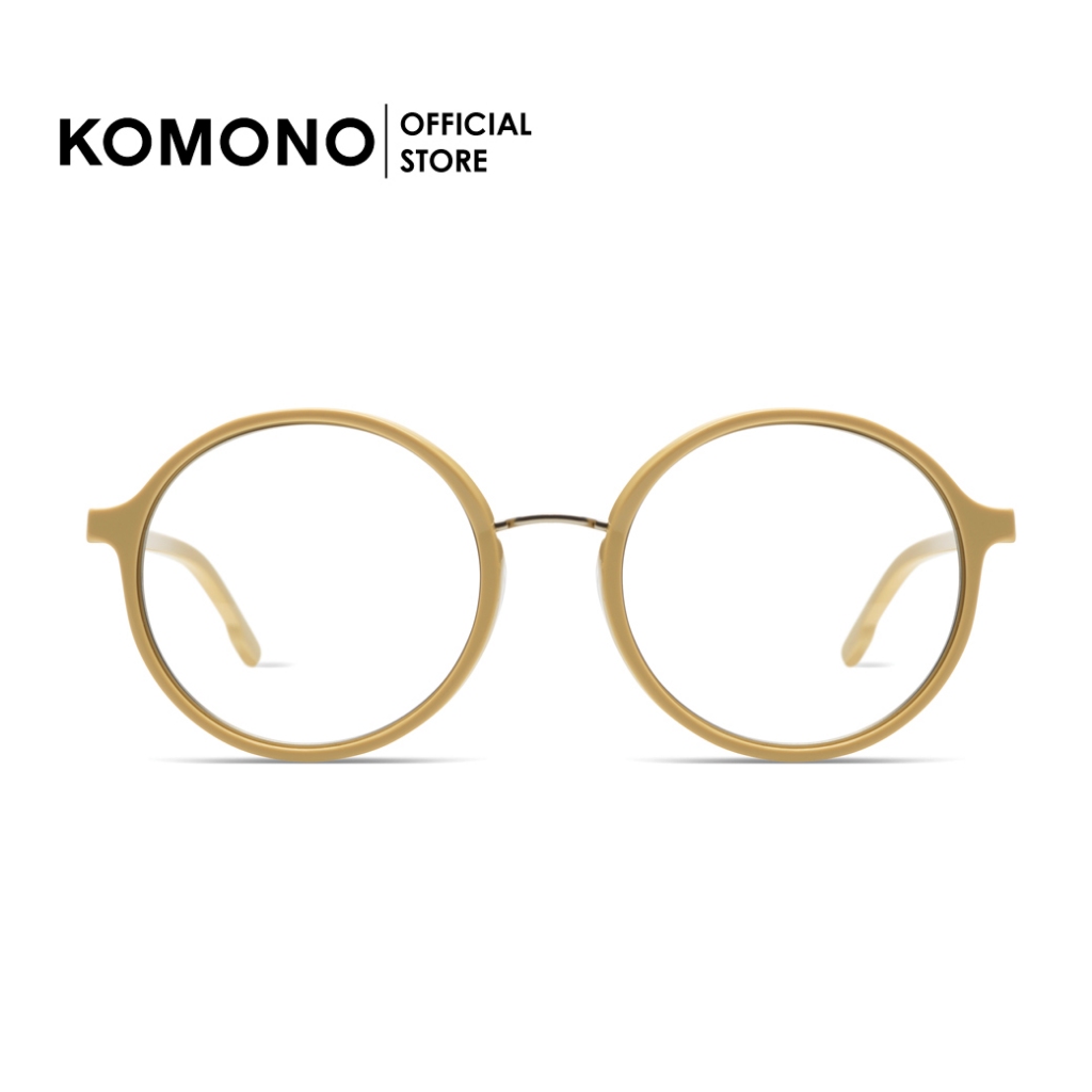 KOMONO Alvie Marshmallow กรอบแว่นตา ทรงกลม oversize สีขาวทอง