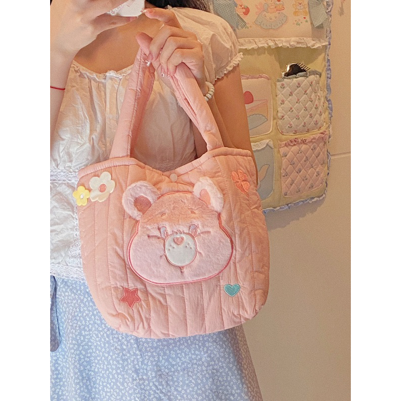 กระเป๋าสะพายข้างCarebears กระเป๋าถือCarebears น่ารัก ขนาด12.5 นิ้ว พร้อมส่ง