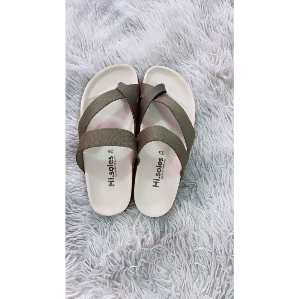 Hi.soles รองเท้าแตะ รองเท้าสไตล์วินเทจ ไบเก้น ราคาถูก #สายเทป