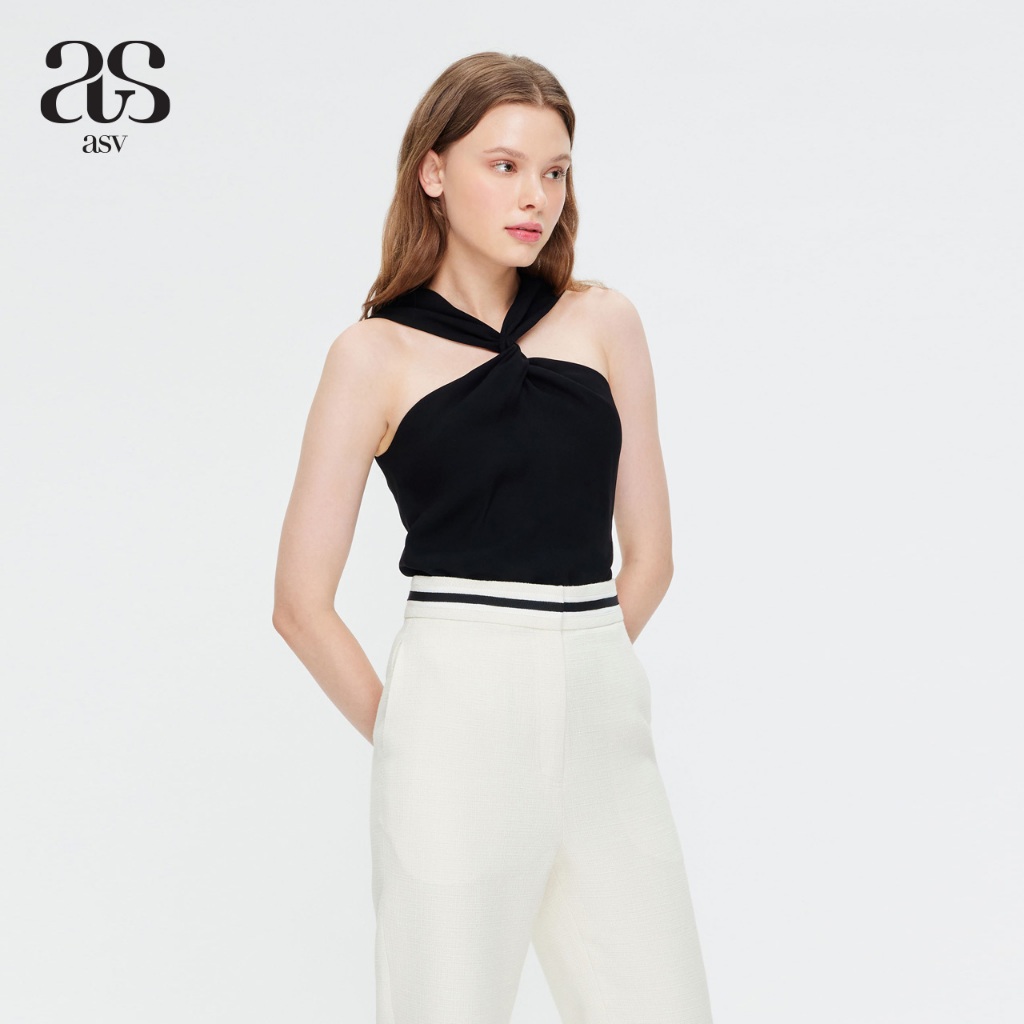 [asv aw23] Kaylee Halterneck Top เสื้อผู้หญิง แขนกุด แต่งคล้องคอ