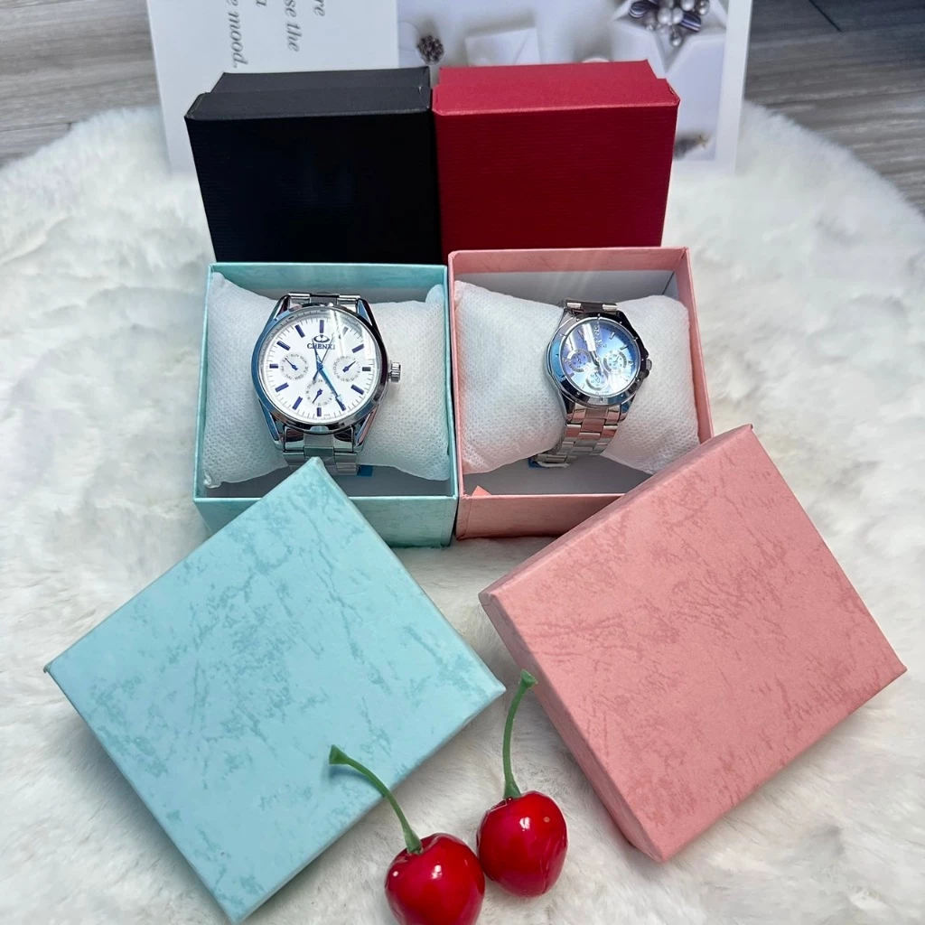 *พร้อมส่ง* กล่องนาฬิกาพร้อมหมอน ราคาพิเศษ กล่องกระดาษของขวัญ Watch Box แบบยกเซ็ต10กล่อง ราคาพิเศษ
