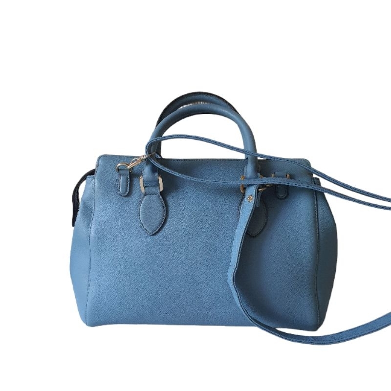 Louis Quatorze💎 กระเป๋าถือสีฟ้า กระเป๋ามือสอง