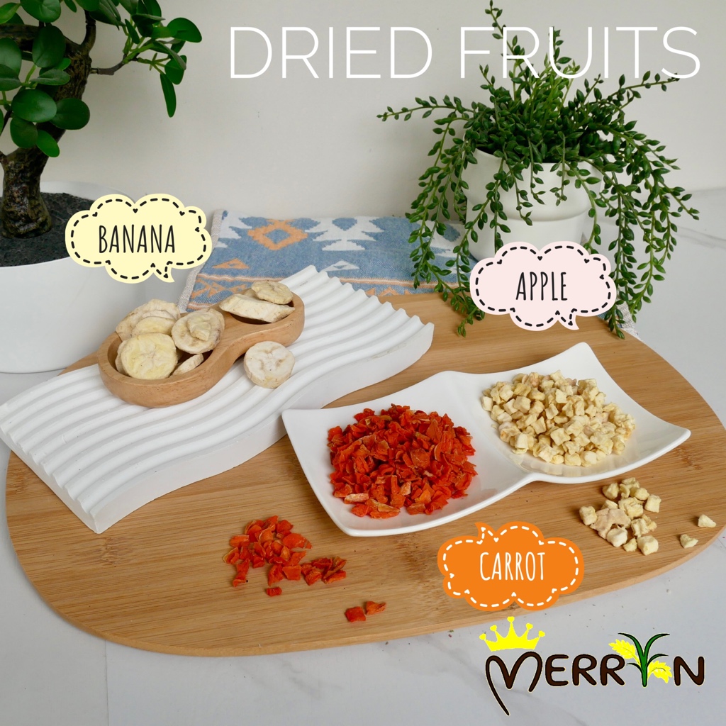 ผักผลไม้อบแห้ง กล้วยอบแห้ง แครอทอบแห้ง แอปเปิ้ลอบแห้ง - Dried Fruits by Merryn Exotic