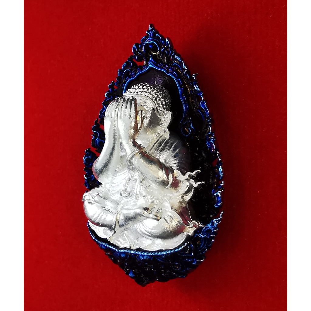 บลูโรเดี่ยม องค์ชุบเงิน พระปิดตา​ หลวงปู่โต๊ะ​ กนกลายฉลุพุทธศิลป์​ รุ่นเจ้าสัวจักรพรรดิ168​ รายการที