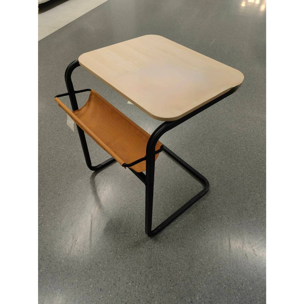 OLSERÖD อูลเซเริด โต๊ะข้าง, สีแอนทราไซต์/สีเบิร์ช เหลืองเข้ม, 53x50 ซม.