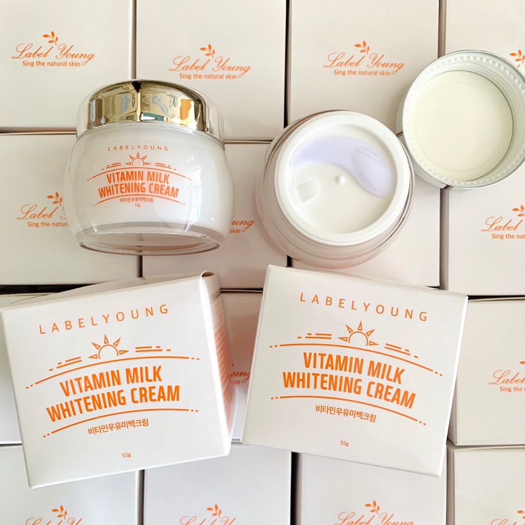 LABEL YOUNG Vitamin Milk Whitening Cream / LABELYOUNG Shocking Whitening Cream Pack ครีมหน้าสด รูปที่ 5