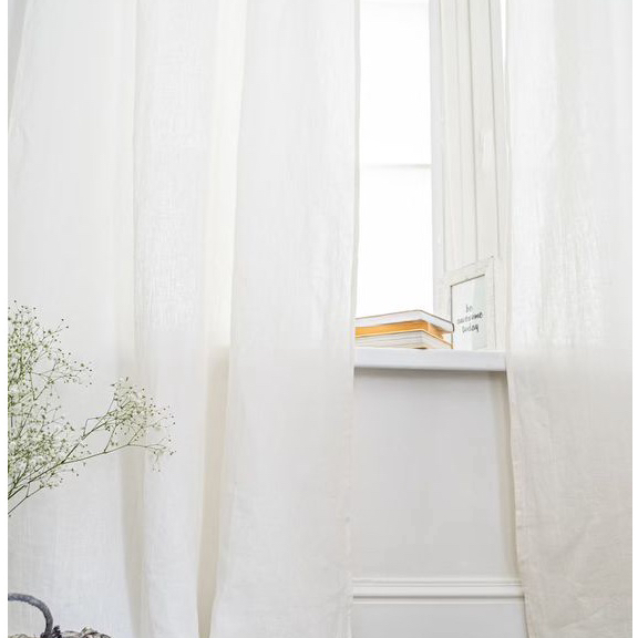 แนะนำ ผ้าม่าน ผ้าม่านหน้าต่าง ประตู สไตล์เกาหลี ม่านยาว สีขาว (แบบสอดราง ไม่ผ่ากลาง) มินิมอล ขนาดกว้าง 110 ซม. 1 ผืน ม่านลอน ราคาพิเศษ มีเก็บเงินปลายทาง