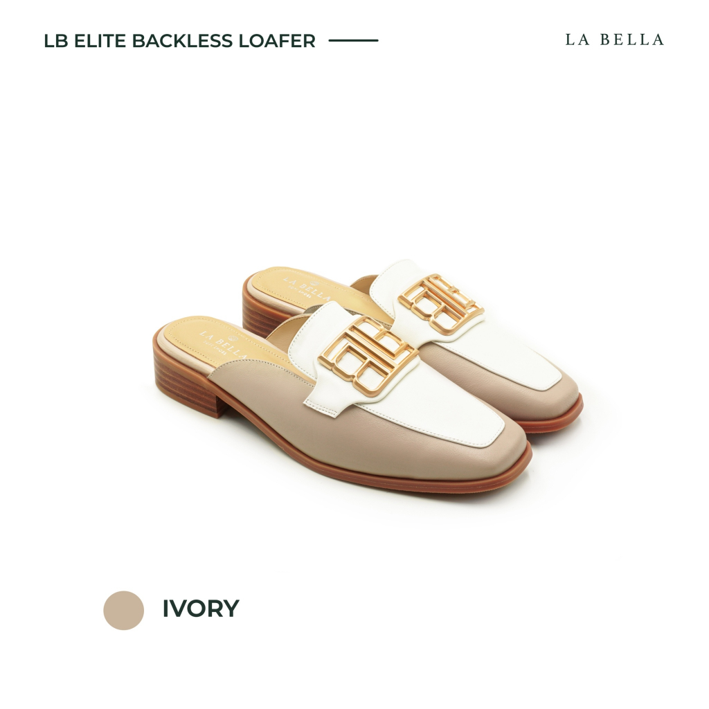 LA BELLA รุ่น LB ELITE BACKLESS LOAFER - IVORY